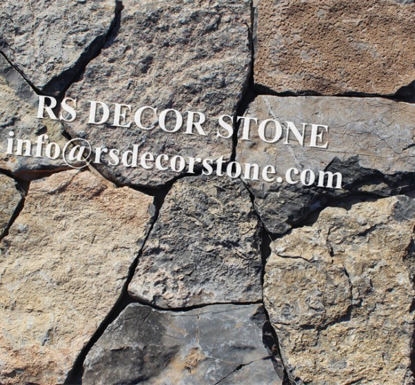 Multicolor limestone Mosaic Thin Stone Veneer