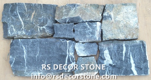 Earth Blue Limestone Rock Panel(Metal Mesh Backing)