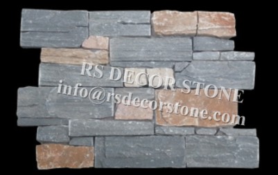 Grey Quartz Stacked Stone(With Cement And Mesh)