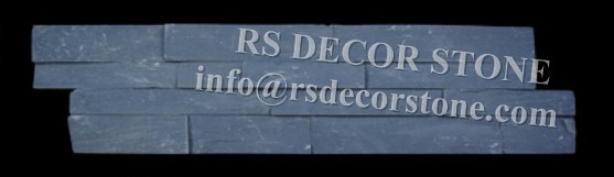 Black Slate Stacked Stone Panel