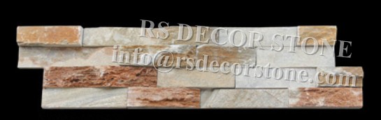 Golden Quartzite Stacked Stone With Flat Panel