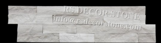 White With Vein Marble Stacked Stone Panel
