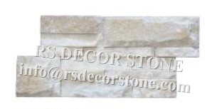 Cream Quartzite S Shape Stone Wall Covering