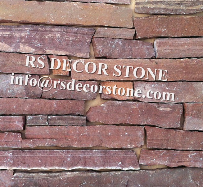 Red Sandstone Ledgestone Veneer